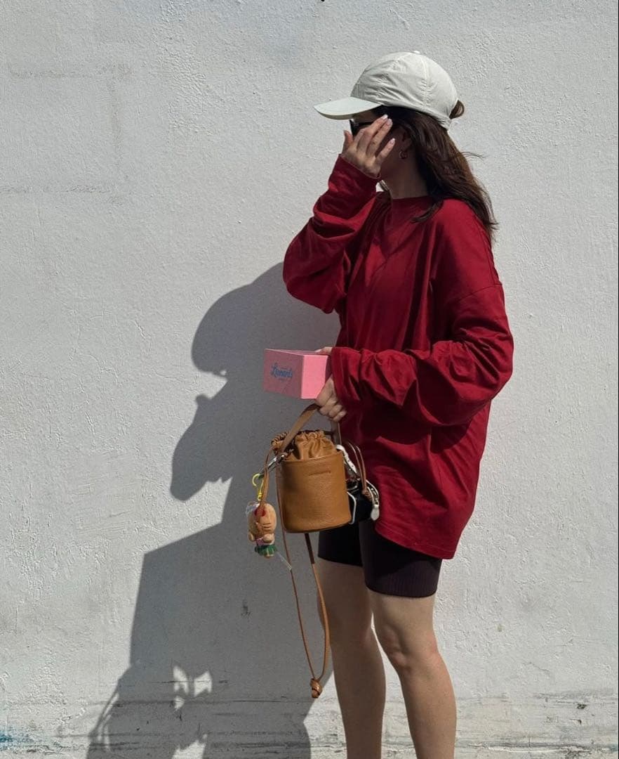 【thehighlights】lite 'big LS tee' red ロンT