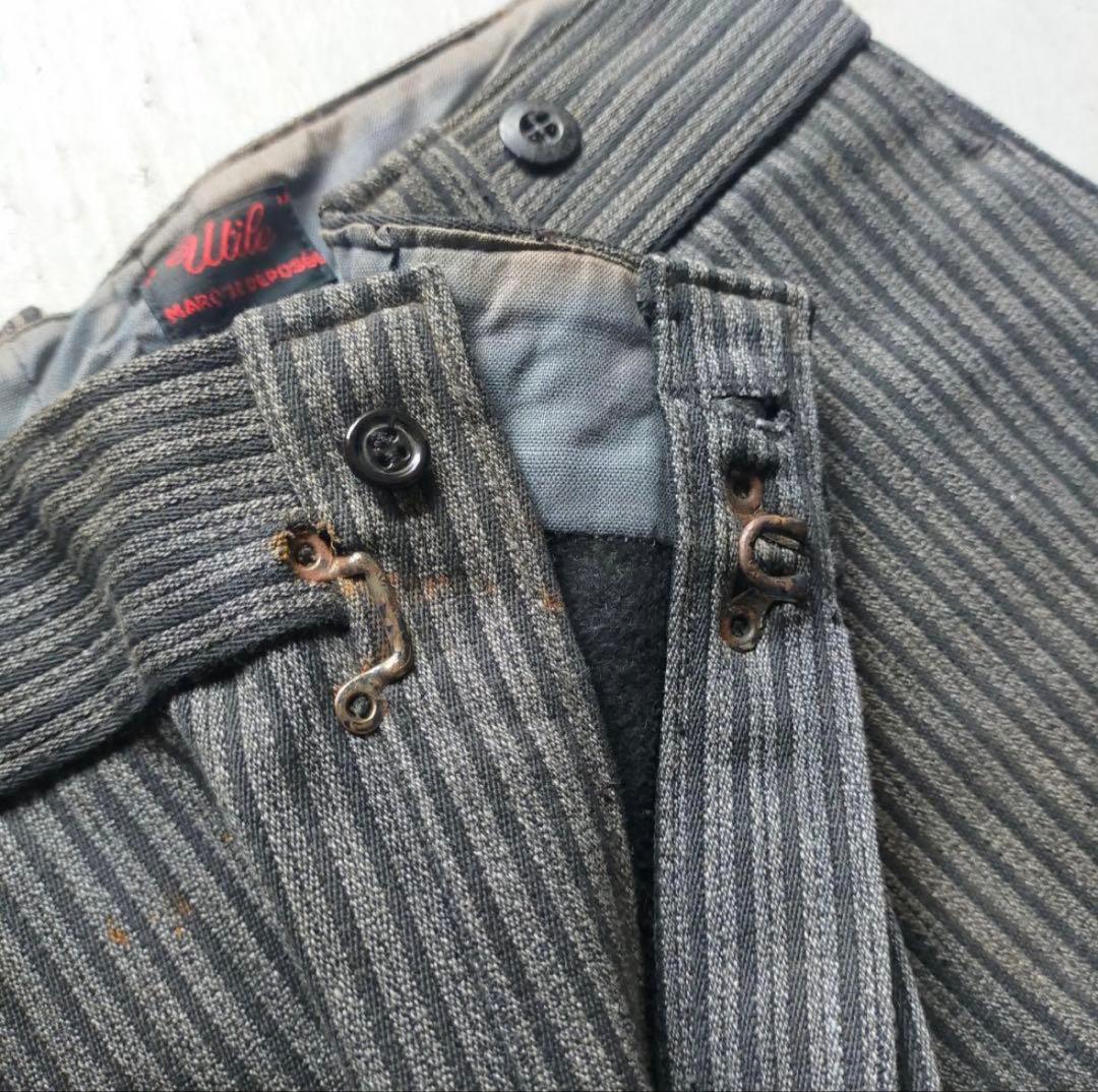 40s〜50s ごま塩 ストライプ ワークパンツ デッドストック