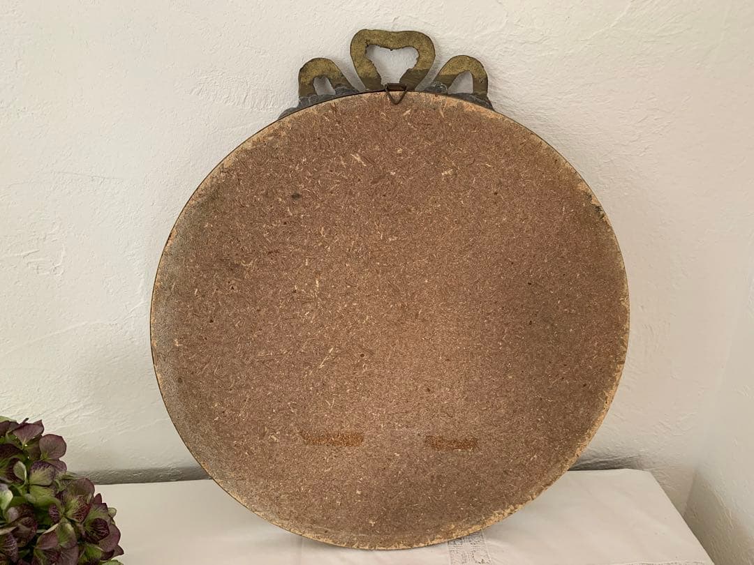 フランス　蚤の市　リボン装飾　ミラー　鏡　ブロカント