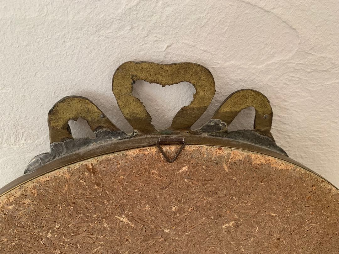 フランス　蚤の市　リボン装飾　ミラー　鏡　ブロカント