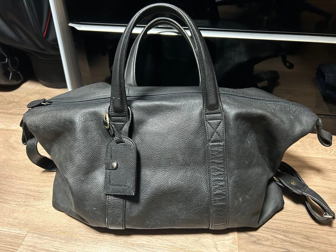 【希少】バーニーズニューヨーク ブラックレザー　ボストンバッグ