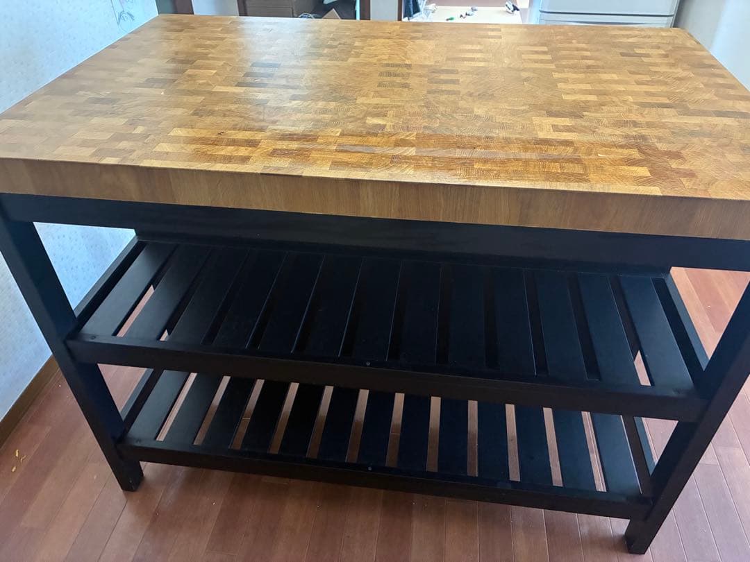 カウンターテーブル 木製天板 黒