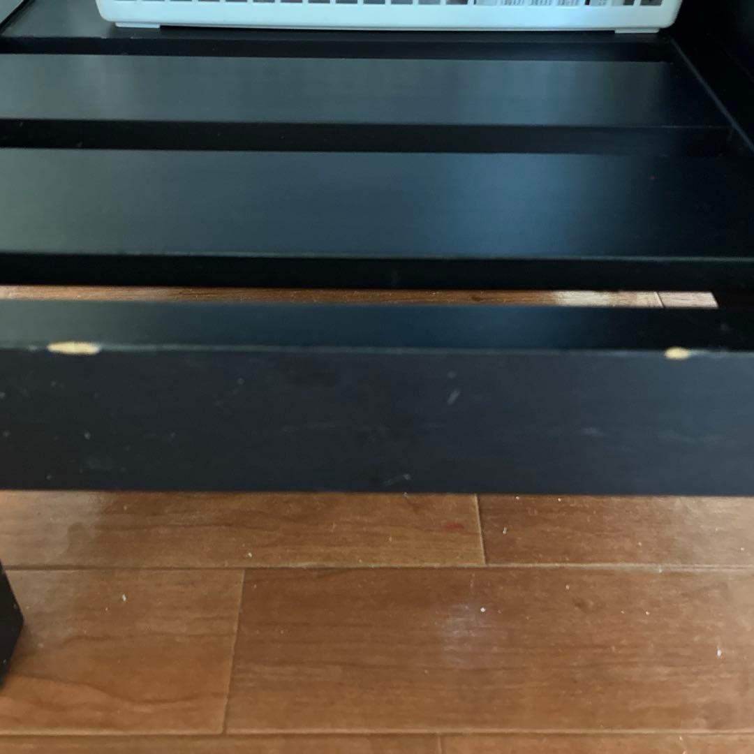 カウンターテーブル 木製天板 黒