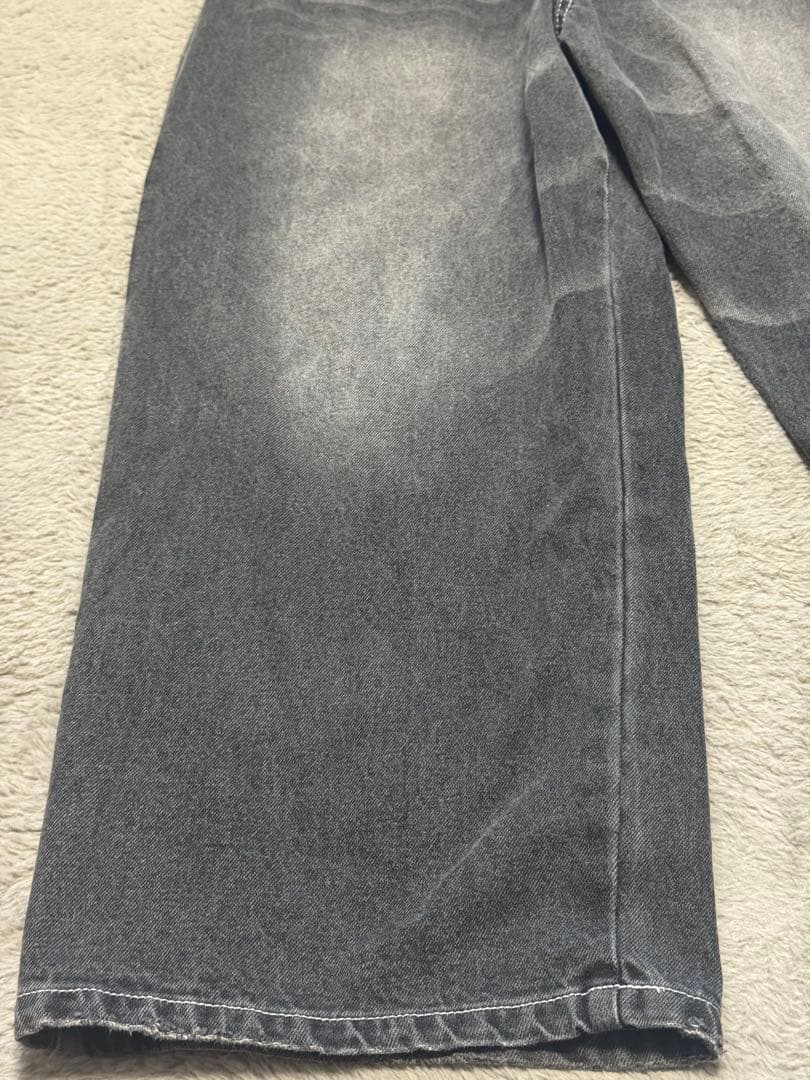 9090 バギーデニム ブラック ワイドデニム 完売品 S