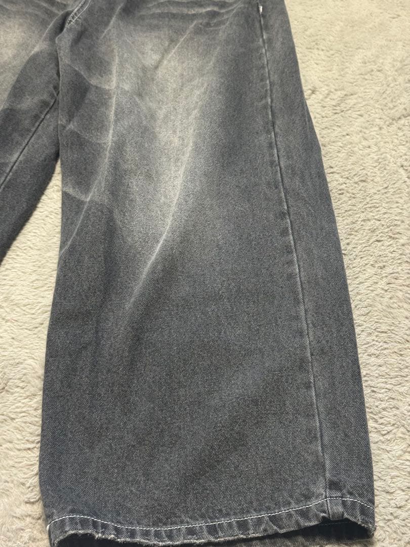 9090 バギーデニム ブラック ワイドデニム 完売品 S