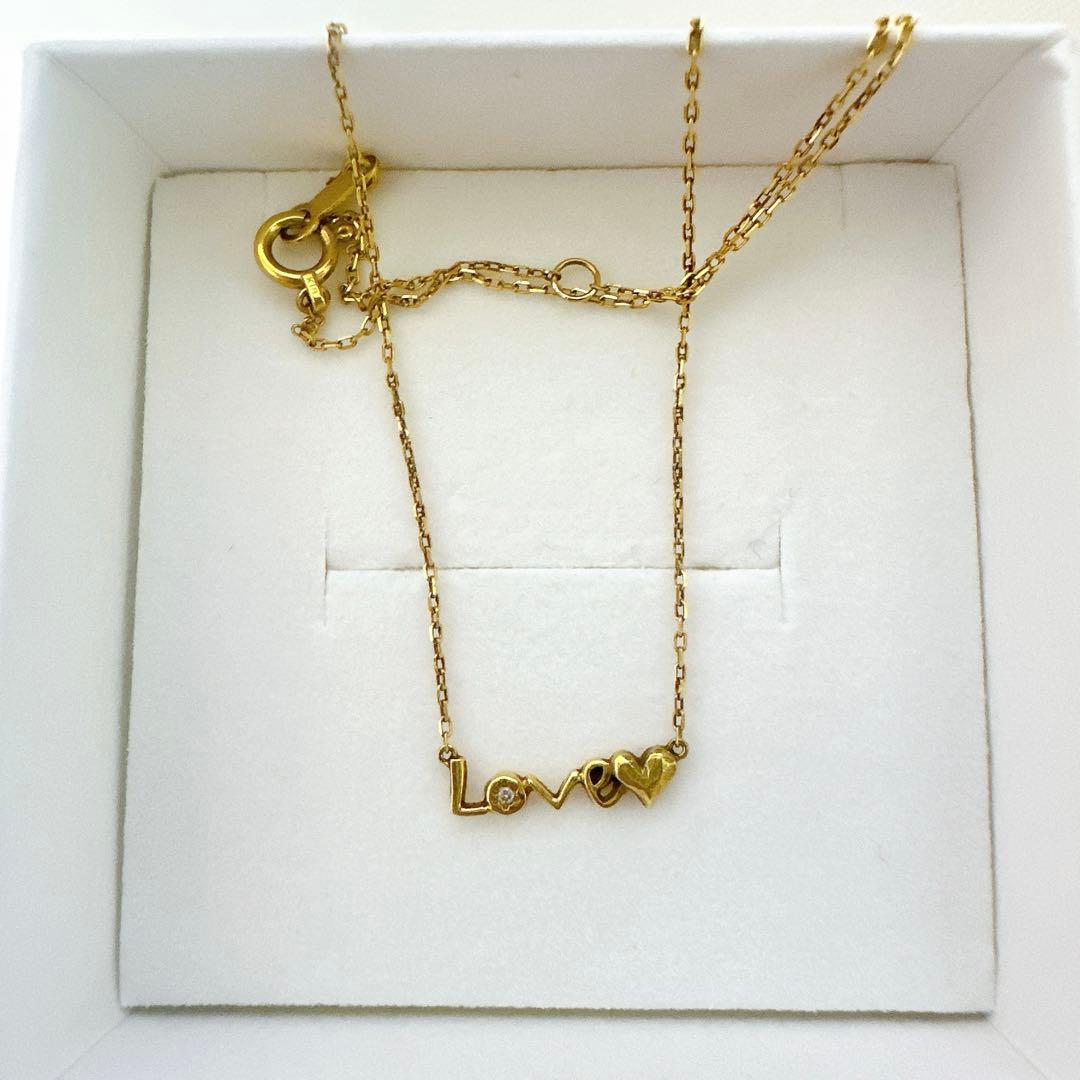 お値下げ！AHKAH 18Kイエローゴールド Love ネックレス