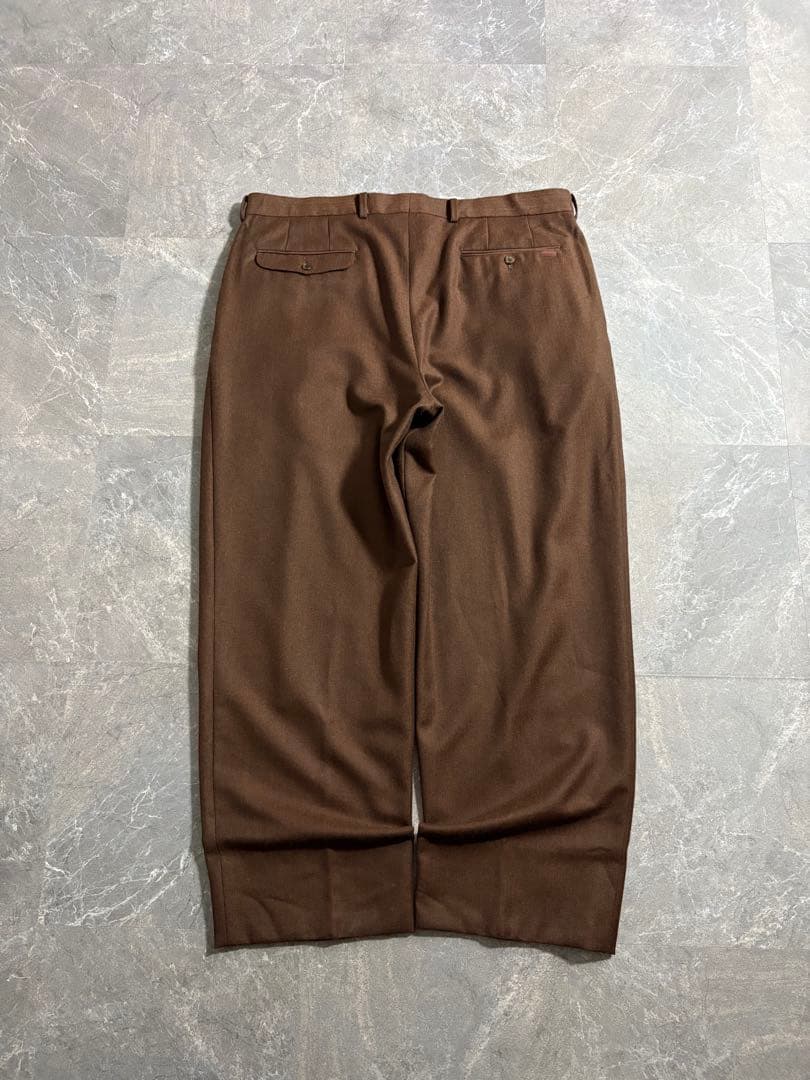 パンツ PAPAS wool cashmere 3tuck wide slacks XL