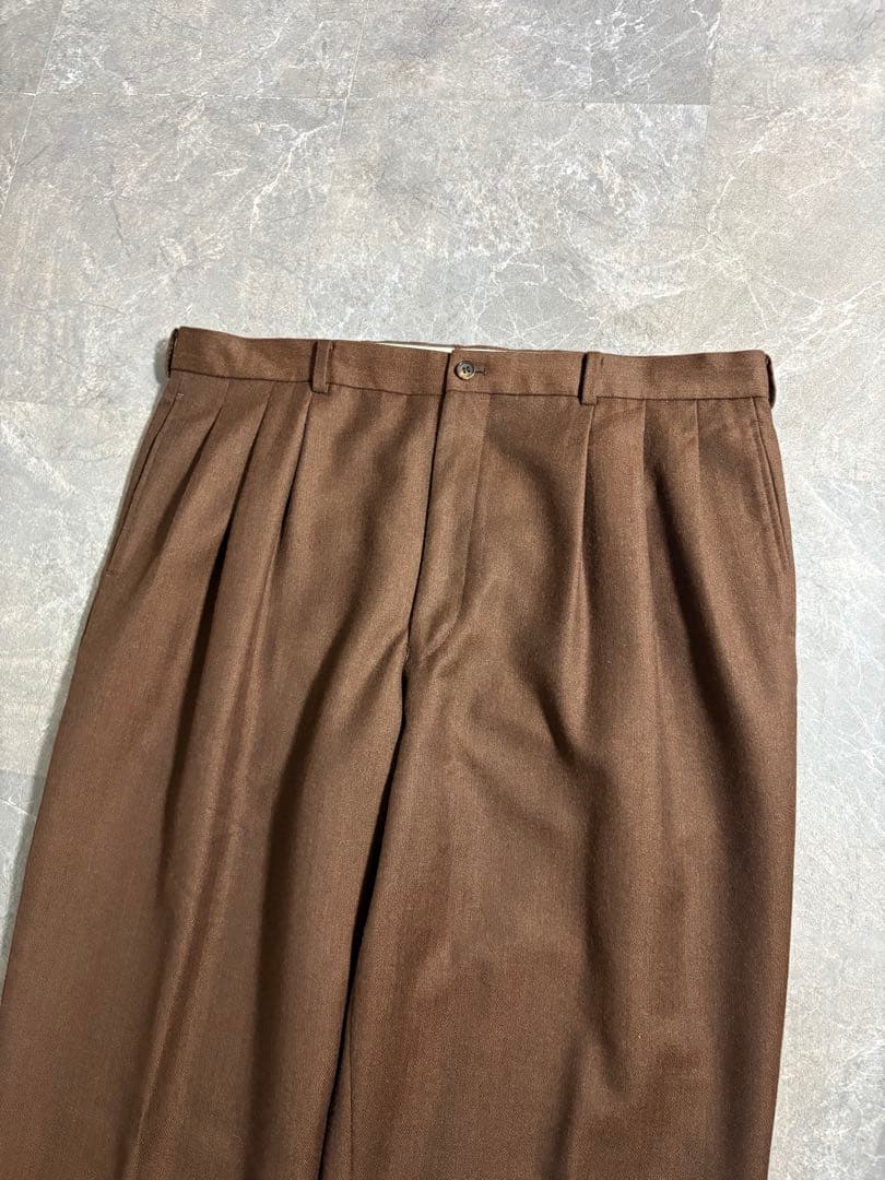 パンツ PAPAS wool cashmere 3tuck wide slacks XL