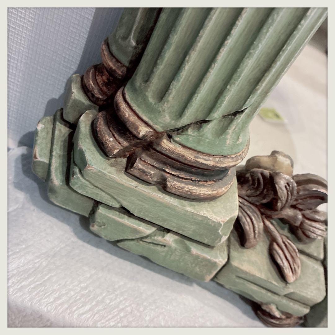 イタリア　1980年代ヴィンテージミラー　ゴールドモチーフ　遺跡風アレンジ