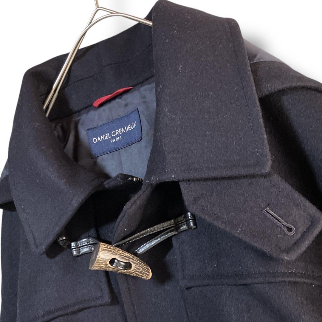 ダニエルクレミュ 良品 日本製 カシミヤ使用 フード脱着 ダッフルコートネイビー