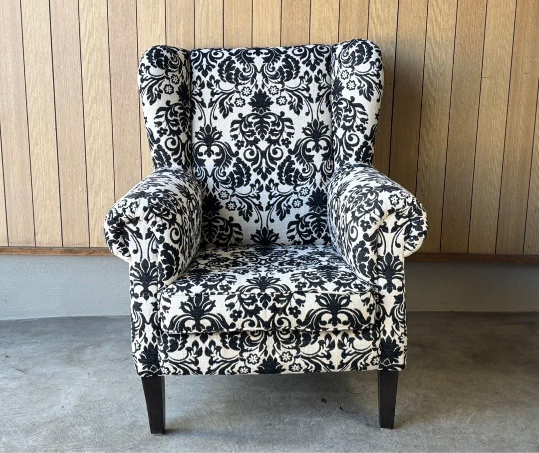 【ドイツ 定価25万 IDC大塚家具 ドミシール 1人掛けソファ オットマン付き