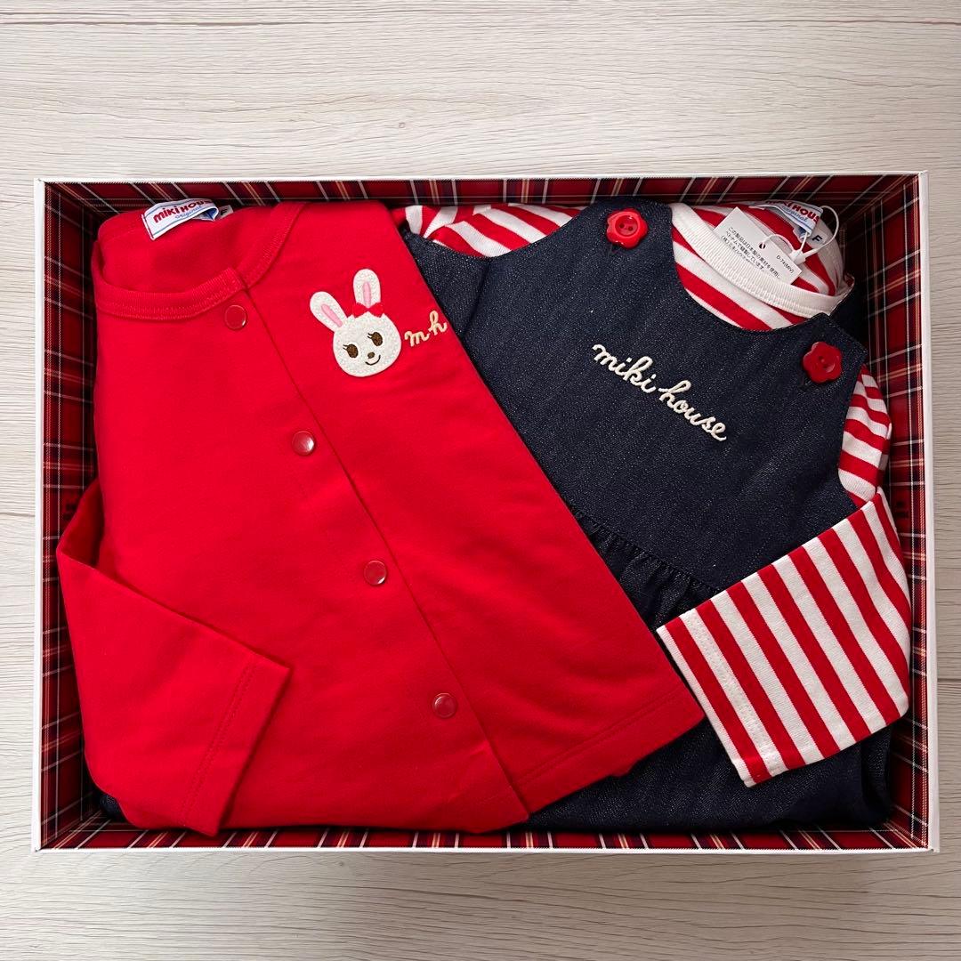 【新品未使用】ミキハウス　ジャンパースカートセット【BOX付き】