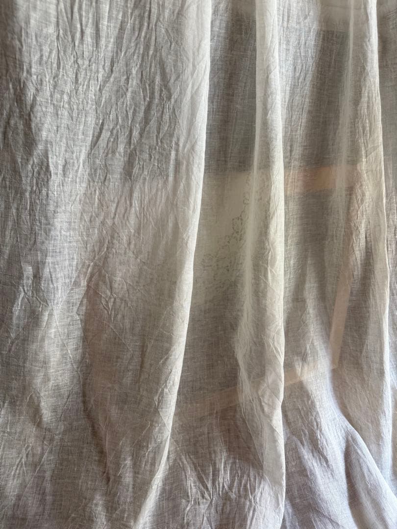 ご相談中ஐ⋆*フランスアンティークモノグラム入り・ナチュラルリネンカーテン