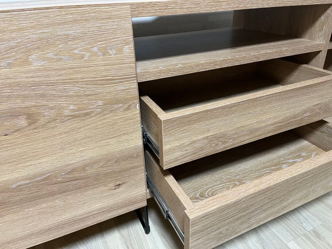 LOWYA[幅180] 日本製 ハイテレビ台 半完成品 木目調