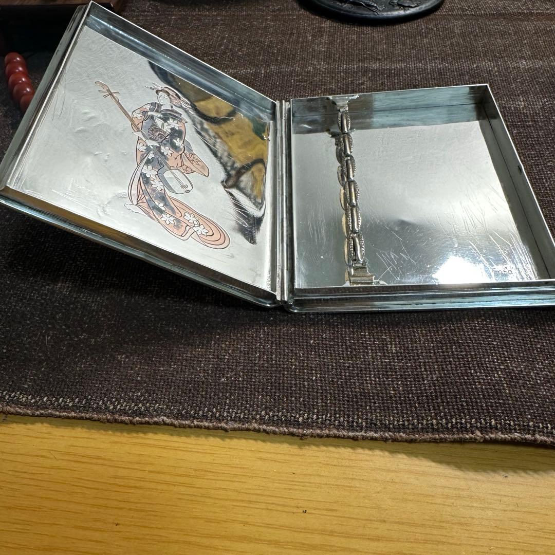 純銀950刻印　煙草入れ　シガレットケース　金工　骨董古美術