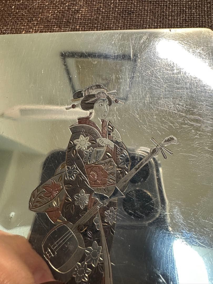 純銀950刻印　煙草入れ　シガレットケース　金工　骨董古美術