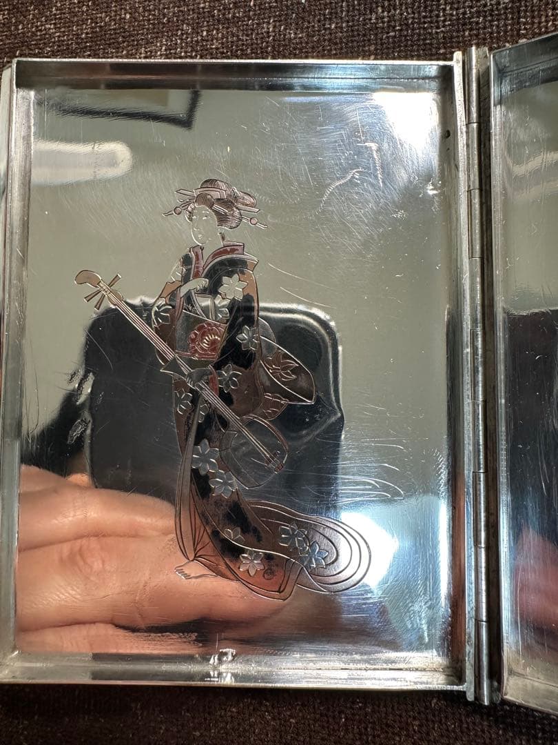 純銀950刻印　煙草入れ　シガレットケース　金工　骨董古美術