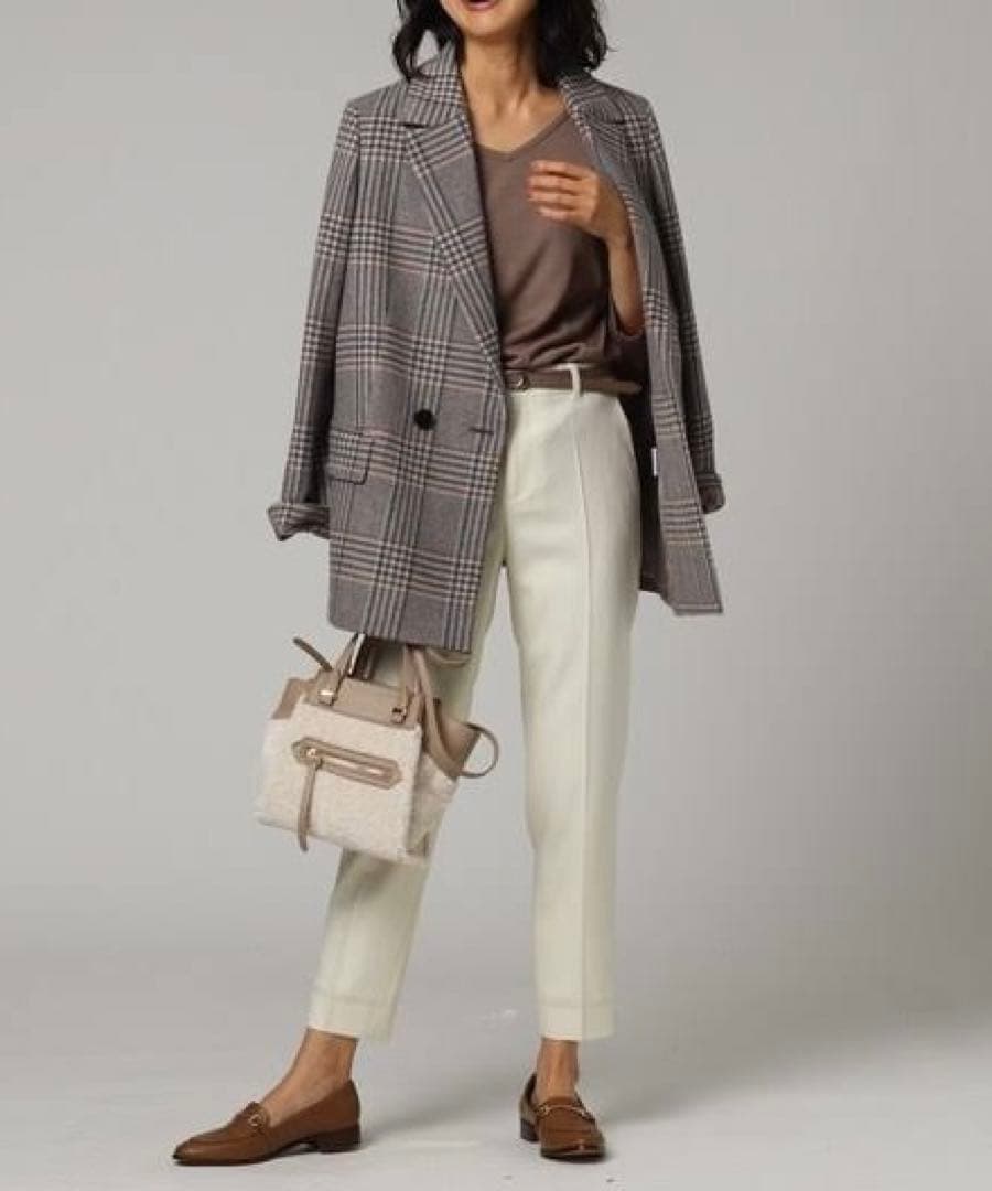 UNTITLED アンタイトル ウールチェック ダブルコート 定価5万円