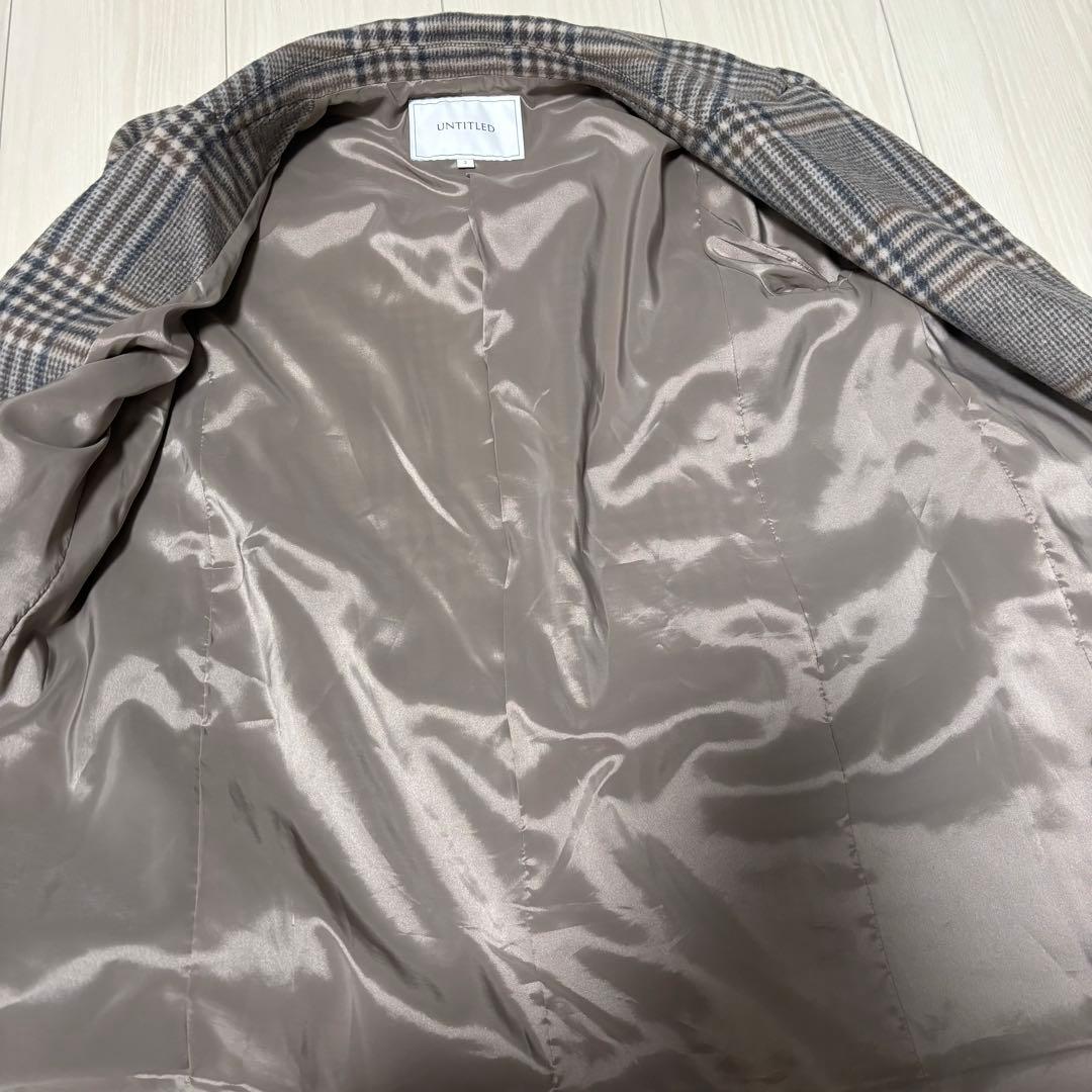 UNTITLED アンタイトル ウールチェック ダブルコート 定価5万円