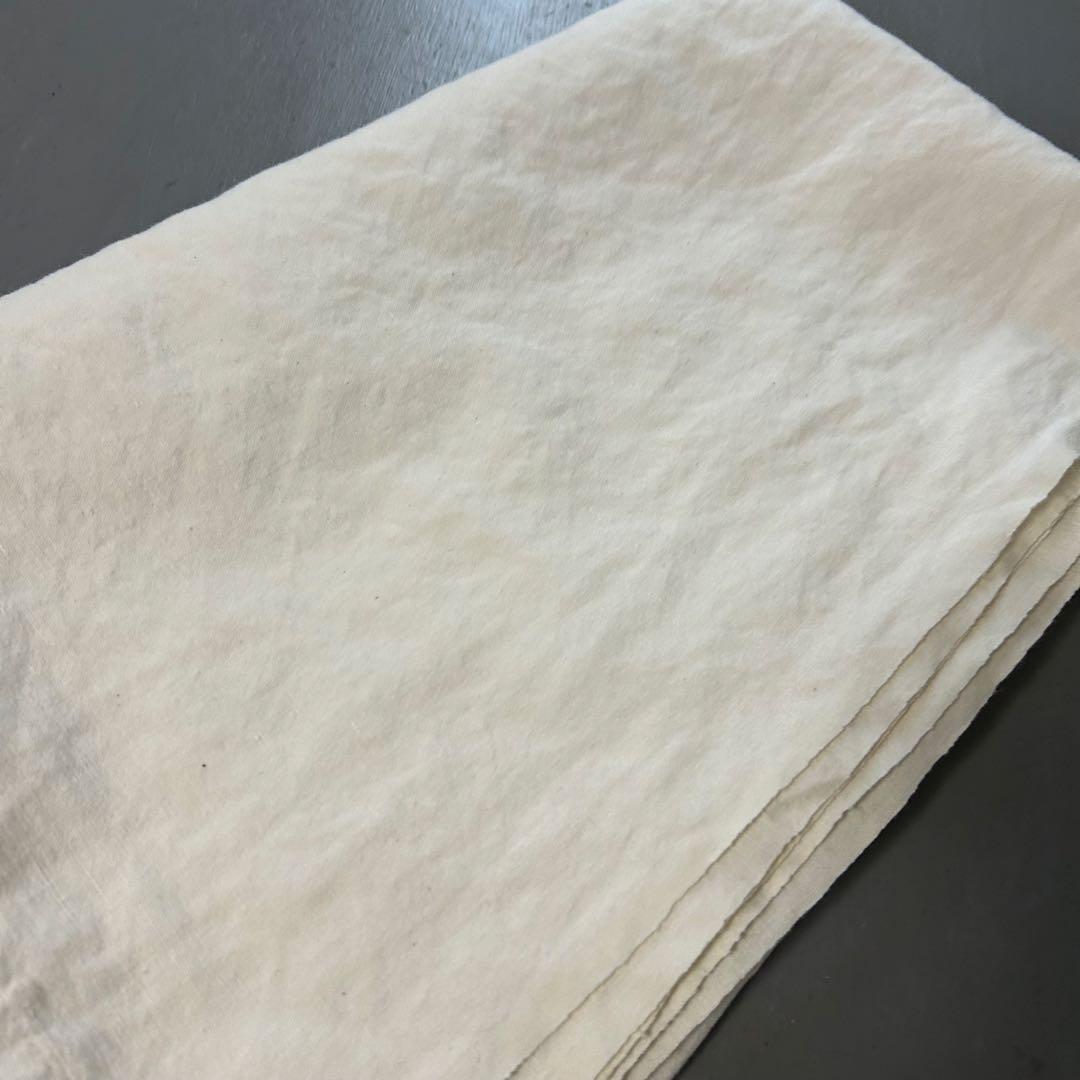 ヴィンテージ　リネン＆コットン大判クロス　約110×180 ブロカント　蚤の市