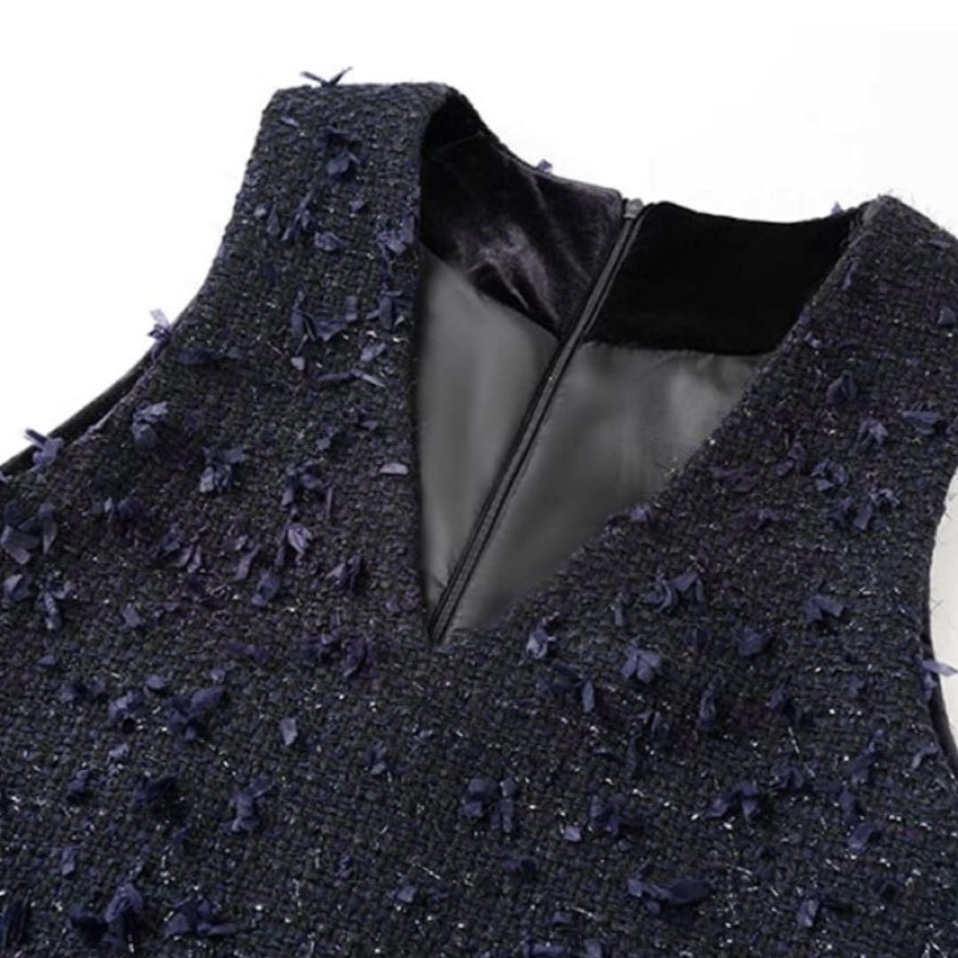 エムボーテ　ツイード フレア　ワンピース　B311