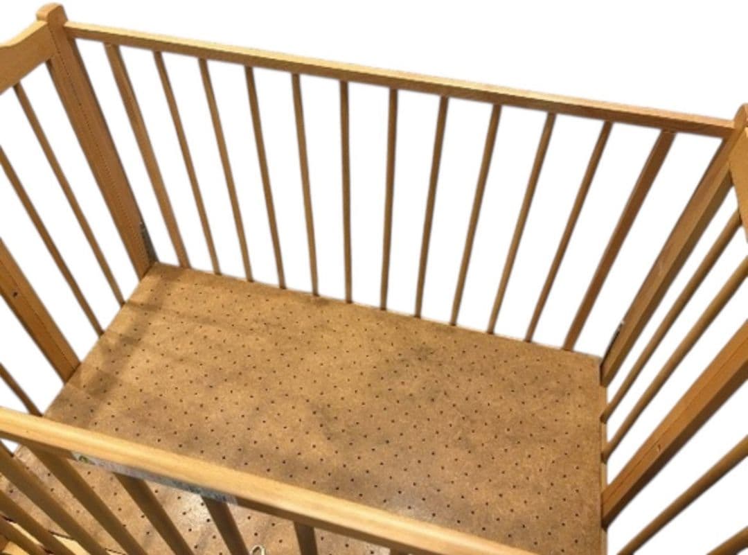 石崎家具 スリーピー 折りたたみ式 ベビーベッド 収納棚付き 高さ調整可