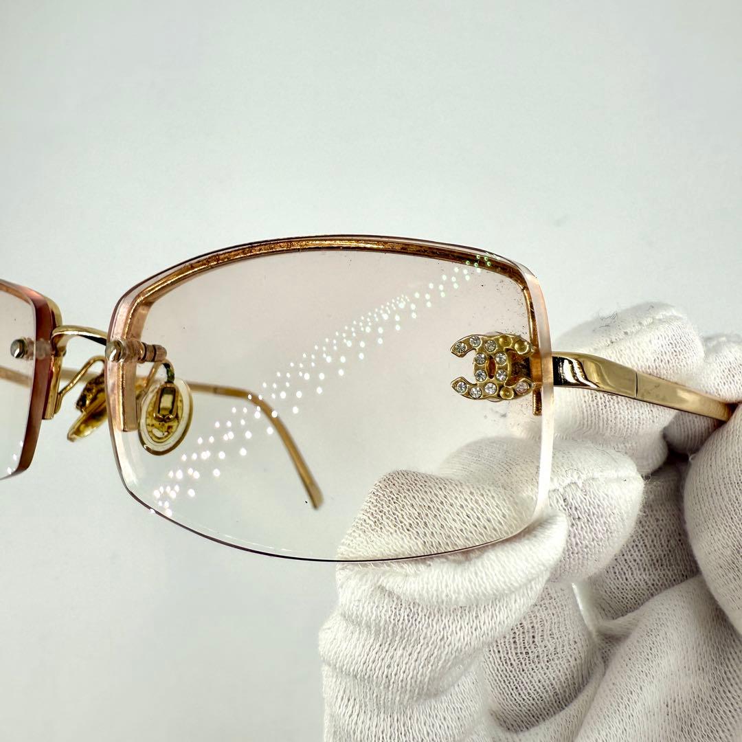 CHANEL サングラス 4093-B リムレス y2k メガネ ゴールド
