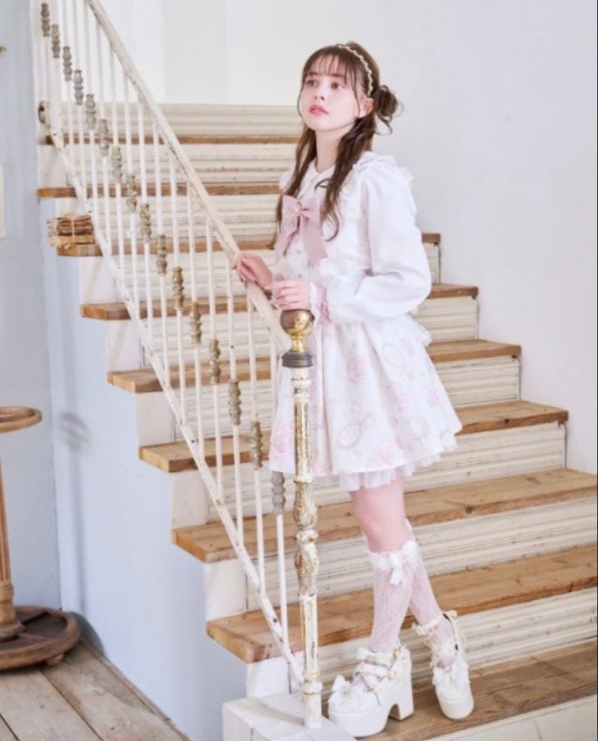 LIZLISA ジュエリー柄ワンピース ピンク