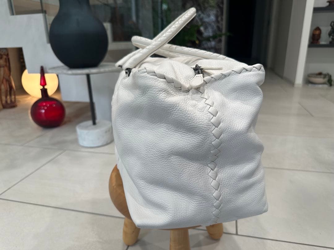 ボッテガヴェネタ　ボストンバッグ　ホワイトレザー　美品