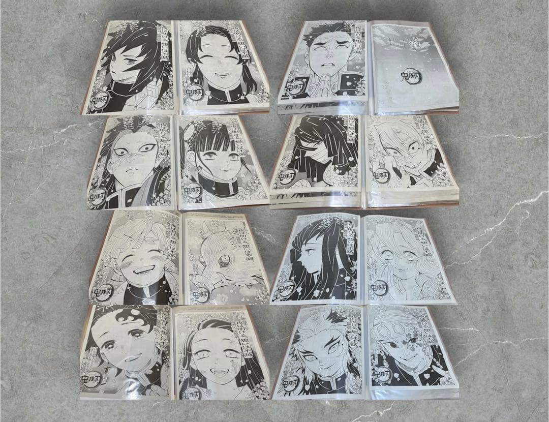 鬼滅の刃 全集中展 複製ミニ色紙 複製色紙拾集帳 3冊 新聞 A２ファイル付き