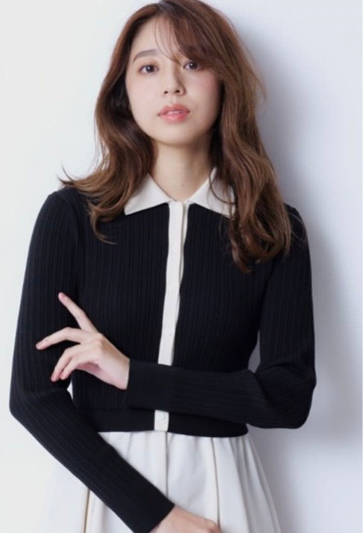 ジャスグリッティー　衿ニットドッキングワンピース　JUSGLITTY 2