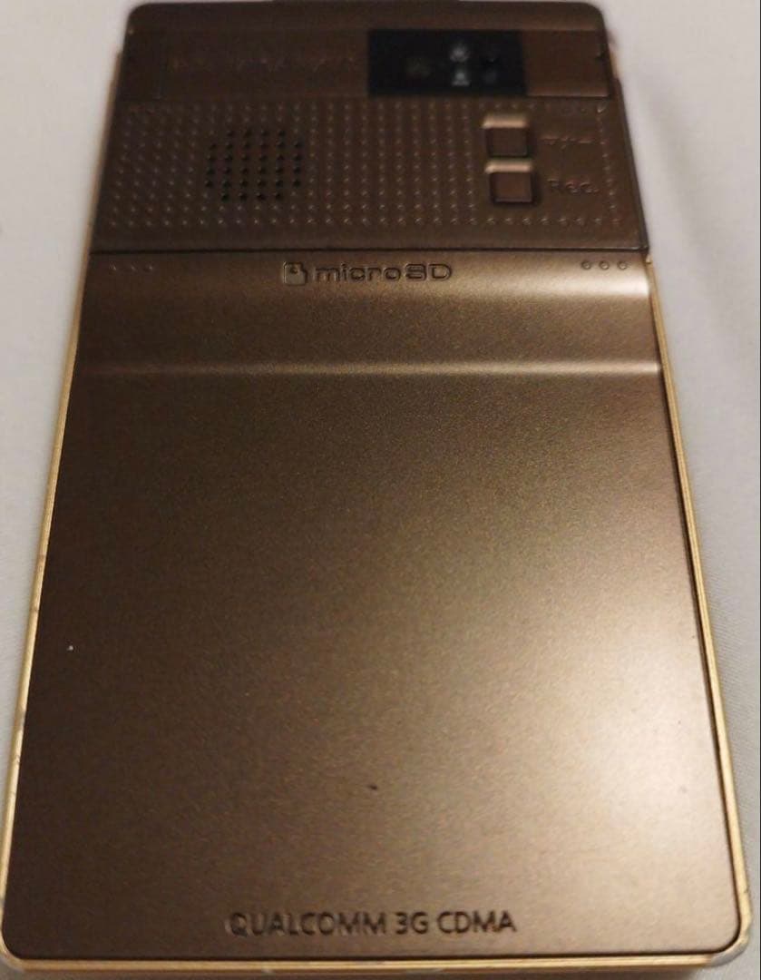 【絶背悠】TOSHIBA au W55T ゴールド折りたたみ式携帯電話本体