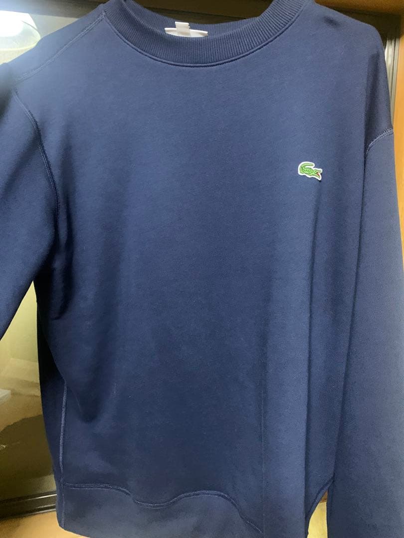 LACOSTE ネイビー クルーネック トレーナー US M FR 4 XL