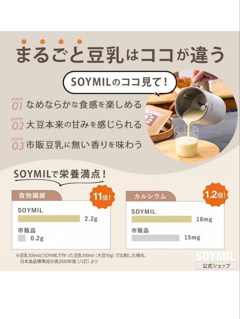 【新品・未使用】 SOYMIL 豆乳メーカー ホワイト