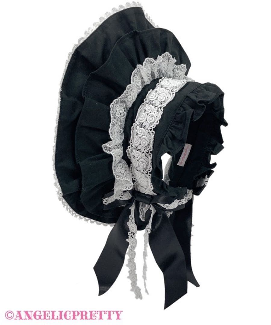 【美品】アンジェリックプリティ ブリム付きカチューシャ ボンネット 黒