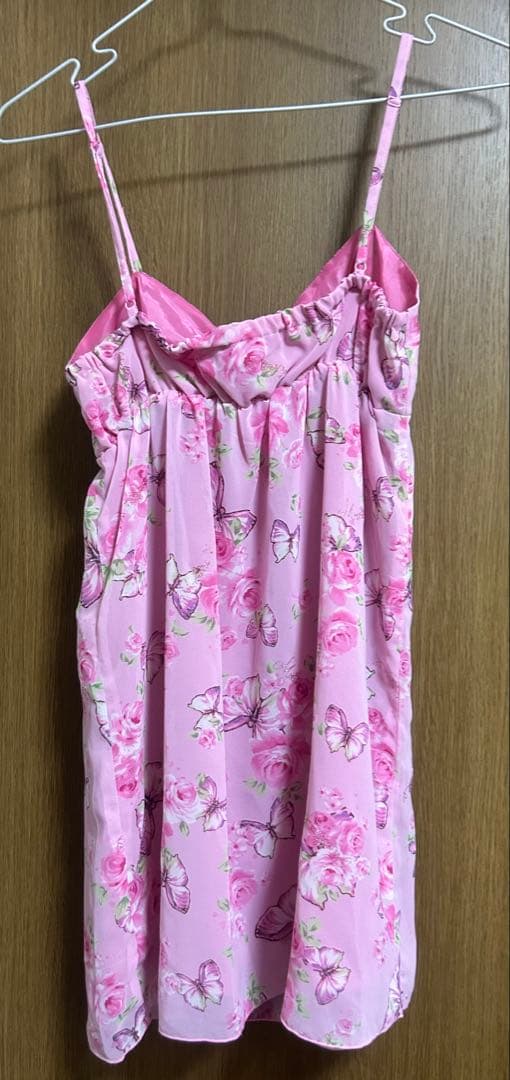 MA＊RS 薔薇蝶柄サテンワンピース Y2Kファッション 平成ギャル