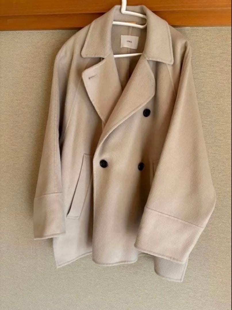 IENAイエナスーパー160ダブルフェイスショートコート36ベージュiena