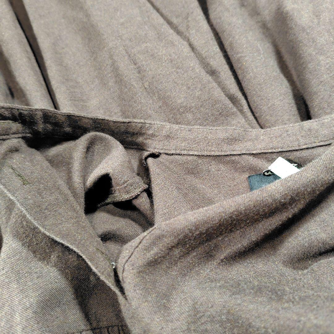 オオカミとフクロウ◎ロングワンピース シャツワンピース 七分袖 ゆったりサイズ