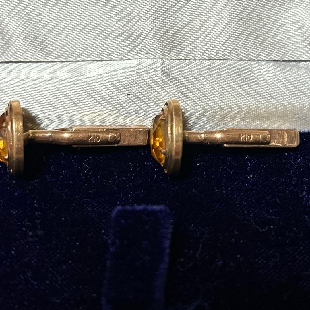 トパーズ　カフリンクス&ネクタイピン2種