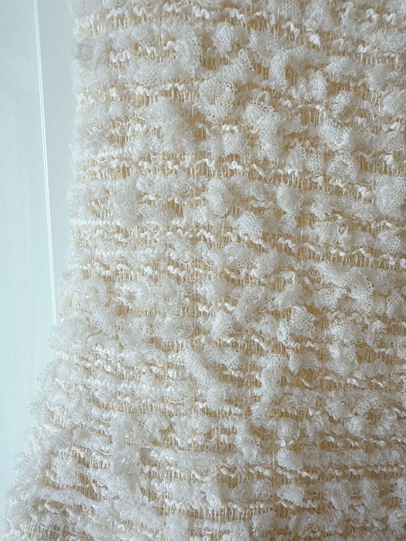 CHANEL シャネル ツィード アイボリー ノースリーブ ミニワンピース