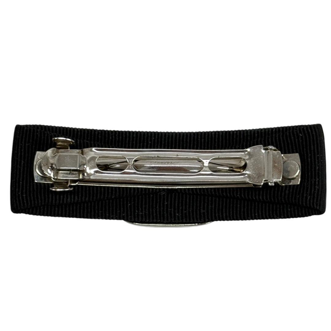 美品 フェラガモ バレッタ ヴァラ リボン シルバー ヘアアクセサリー 髪留め