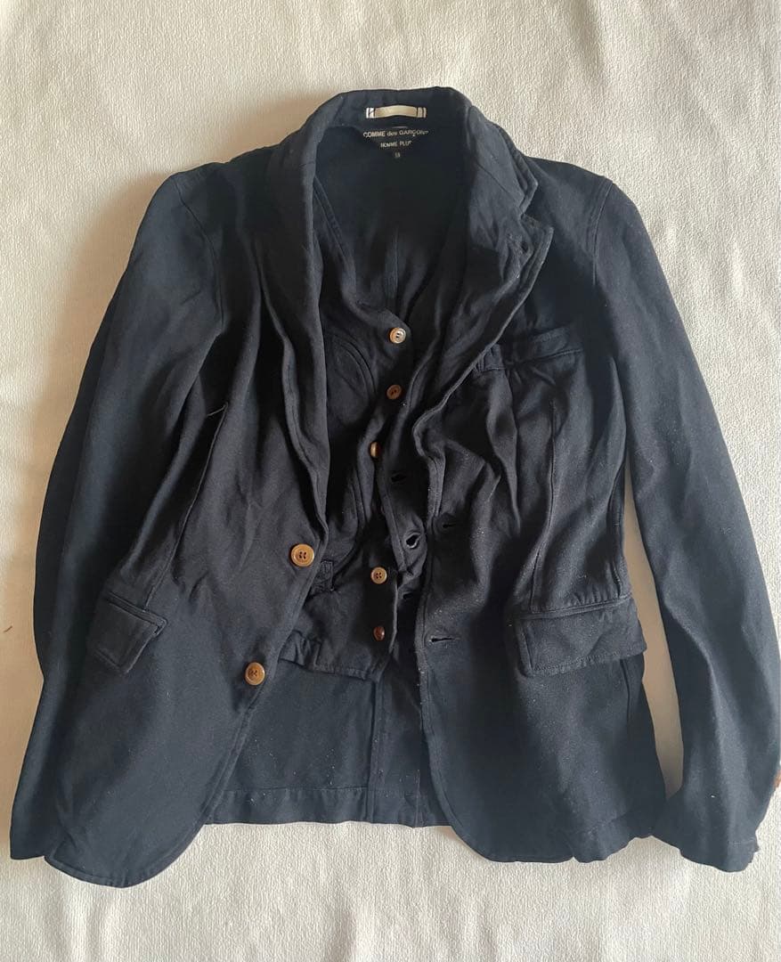 コムデギャルソン　オムプリュス　レイヤー　ジャケット　XS 黒
