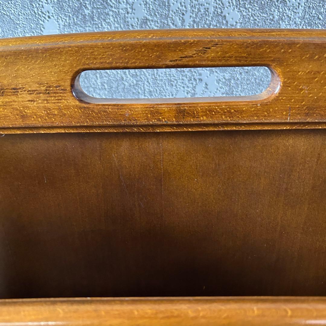 ꧁カリモク家具 karimoku꧂オールドカリモクマガジンラック 籐 ラタン