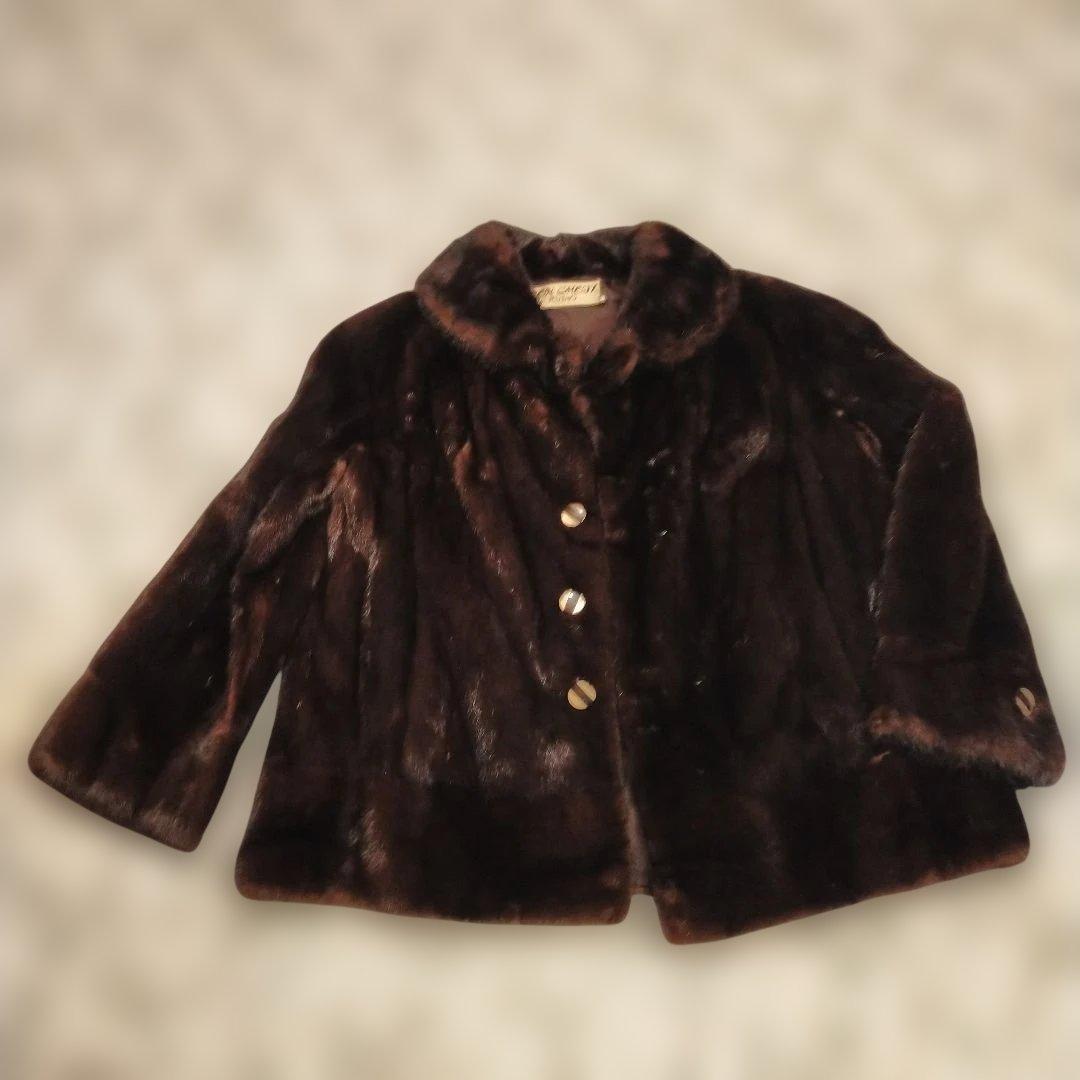 ミンクショートコート ダークブラウン ファー
