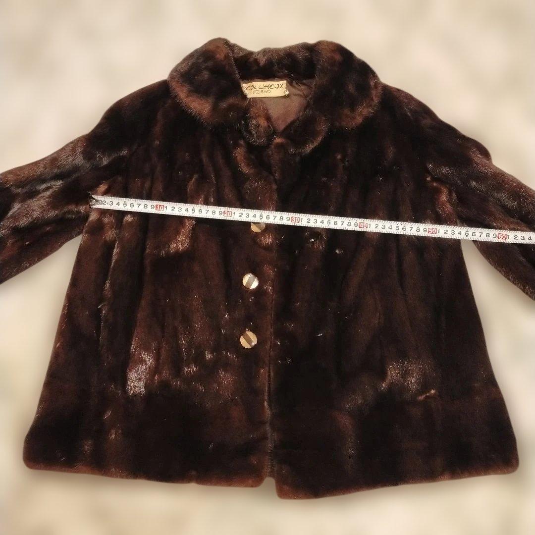 ミンクショートコート ダークブラウン ファー