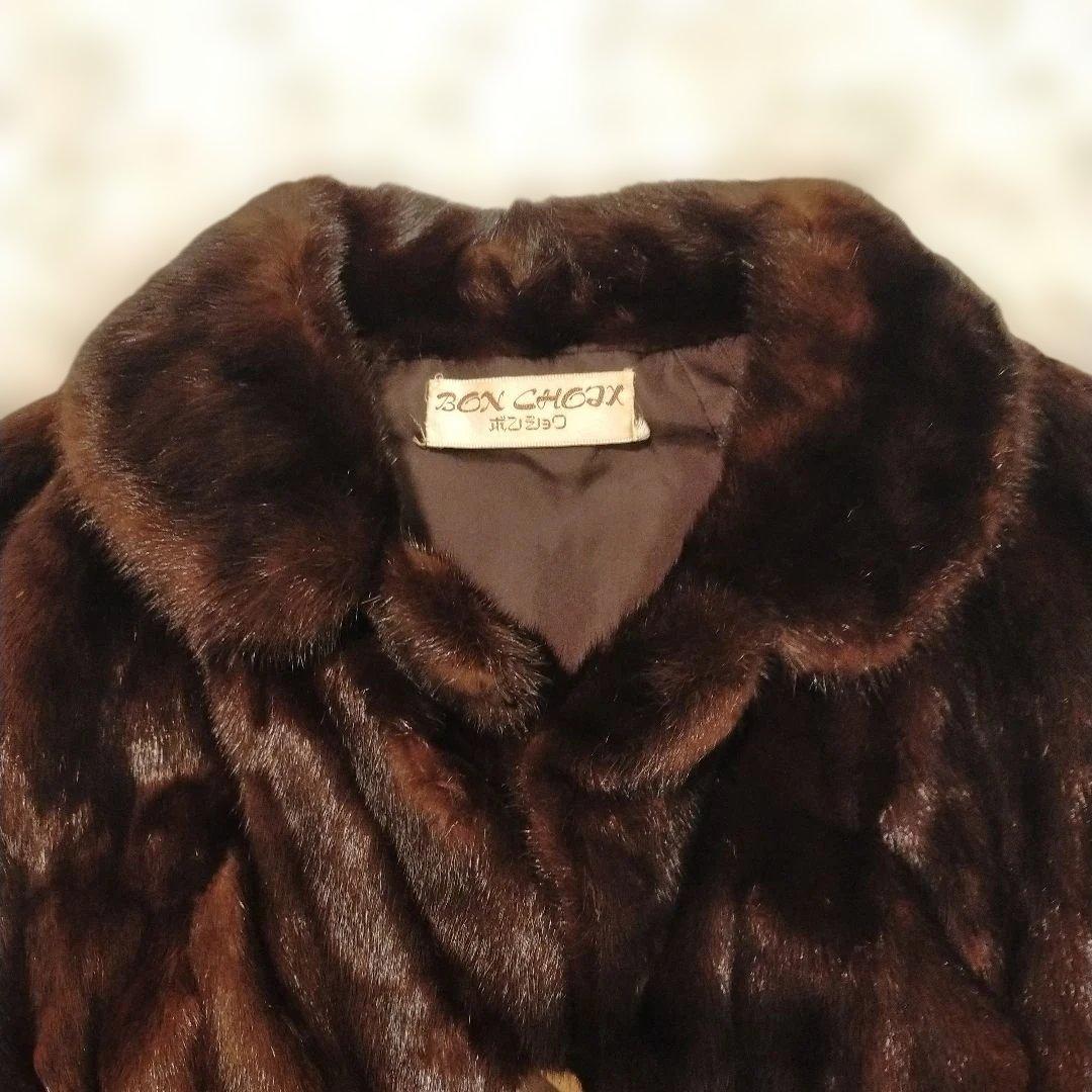 ミンクショートコート ダークブラウン ファー