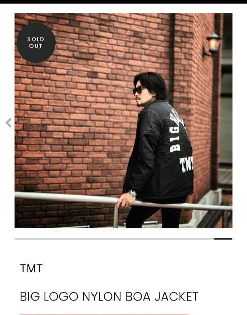 TMT ブラック ナイロンジャケット　Ｌサイズ　黒　裏ボア