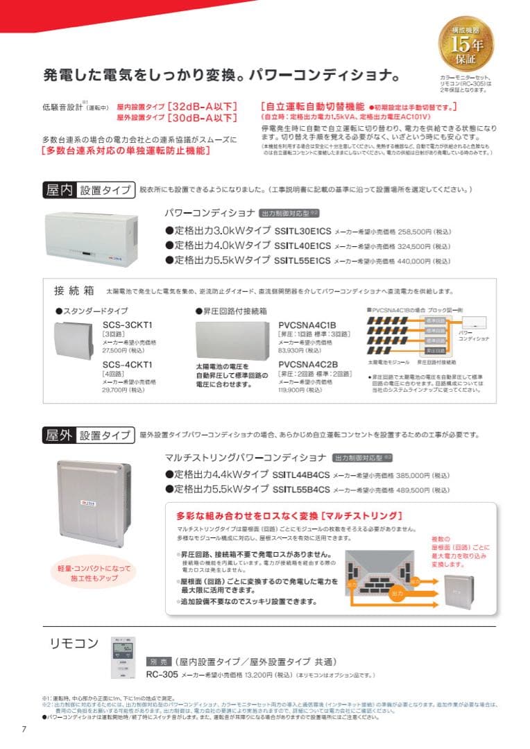 長州産業 パワーコンディショナ (2025年製)