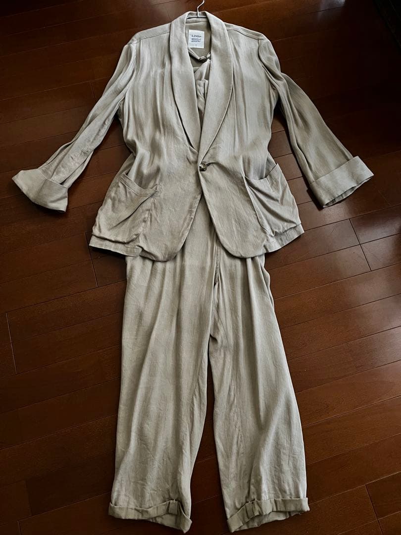 2013ssLIMIfeuリミフゥカーキベージュ麻リネンジャケット