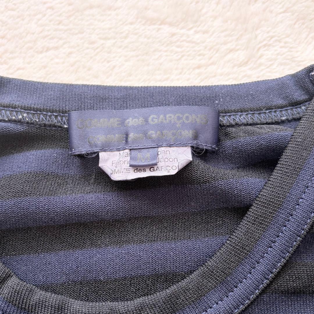 ❁COMME des GARCONSコムコム 製品染めボーダー裾切替カットソー